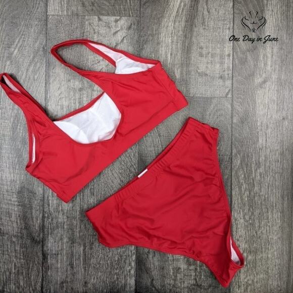 Pink Queen Crop Top High Waist Bikini Swimsuit Size S - Picture 4 of 4